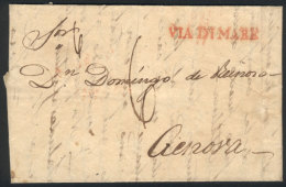 15/JUL/1830 BUENOS AIRES - Genova (Italy): Entire Letter That Received The Straightline "VIA DI MARE" Marking In... - Autres & Non Classés