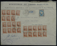 Registered Cover Sent From Gualeguaychú To Concepción Del Uruguay On 1/SE/1939, With Spectacular... - Dienstmarken