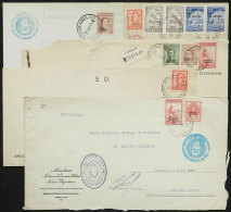 5 Covers Used Between 1948 And 1967 With Nice Postages, 2 With Interesting Hanstamp About ROAD TRAFFIC SAFETY, VF! - Servizio