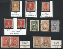 Lot Of Stamps With Overprint Varieties, VF Quality! - Service