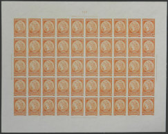 GJ.40, 1901 50c. Liberty Head, PROOF Printed On Thin Card With Glazed Card, Splendid COMPLETE SHEET Of 50 Examples,... - Dienstmarken