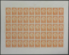 GJ.40, 1901 50c. Liberty Head, PROOF Printed On Thin Card With Glazed Card, Splendid COMPLETE SHEET Of 50 Examples,... - Service