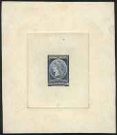 GJ.40, DIE PROOF Of The 50c. Value In Dark Blue, Printed On Card With Glazed White Front, VF Quality, Very Rare! - Dienstmarken