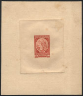 GJ.40, DIE PROOF Of The 50c. Value In Red, Printed On Card With Opaque Front, VF Quality, Very Rare! - Dienstmarken