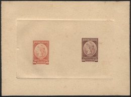 GJ.38 + 39, Multiple DIE PROOF (10c. + 30c.) In Light Red And Lilac-violet, Printed On Opaque Card, Excellent... - Dienstmarken