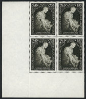 GJ.1002, 1951 Eva Perón Foundation (La Pieta, By Michelangelo), Fantastic Corner Block Of 4, Superb! - Posta Aerea