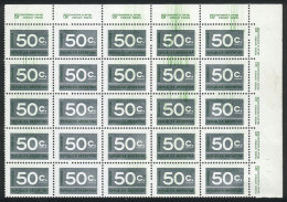 GJ.1720, Block Of 25 With Variety: Multiple Vertical Green Lines, VF Quality! - Other & Unclassified