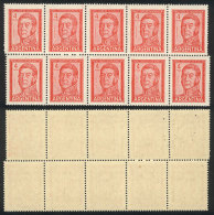 GJ.1138, Block Of 10 With Variety: STEPPED PERFORATION, Very Notable And Rare Variety! - Autres & Non Classés