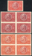 GJ.973, 1949 Constitution, Trial Color PROOFS, 2 Blocks Of 4 In Unadopted Colors And One Single In The Adopted... - Other & Unclassified