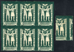 GJ.953, Block Of 6 + Single, Both With Dramatically Shifted Perforations, Tiny Defects On Gum, Very Nice! - Sonstige & Ohne Zuordnung