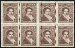 GJ.774, Block Of 8 With SHIFTED CENTRAL PERFORATION, Tiny Defects On Back, Handsome! - Autres & Non Classés