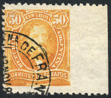 GJ.113, 1889 50c. Mitre IMPERFORATE At Right, Used, VF And Rare! - Autres & Non Classés