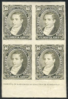 GJ.112P, 1889 40c. Moreno, IMPERFORATE BLOCK OF 4, The Lower Pair Is MNH, And The Top Pair Has A Tiny Hinge Mark... - Autres & Non Classés