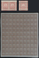 GJ.61, 1882 ½c. Chestnut, COMPLETE SHEET OF 100 STAMPS. It Includes 10 Examples With The Variety "2 Without... - Sonstige & Ohne Zuordnung