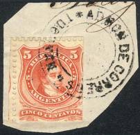 GJ.38 On Fragment With Double Circle ADMON DE CORREOS DE TUCUMAN Cancel, VF Quality, Rare! - Sonstige & Ohne Zuordnung