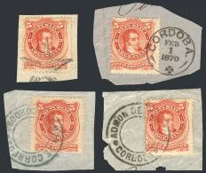 GJ.38, 4 Examples On Fragments With Different Cancels Of CÓRDOBA, Excellent Quality! - Autres & Non Classés