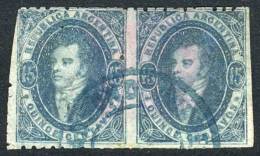 GJ.24Aa, Beautiful GREENISH BLUE PAIR Printed On THIN PAPER, With Left Sheet Margin And Line Watermark, Excellent... - Gebraucht