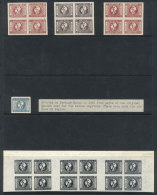 REPRINTS: Stockcard With 3 Blocks Of 4, Single And Block Of 12 Stamps (in 3 Blocks Of 4, Of Different Values),... - Buenos Aires (1858-1864)
