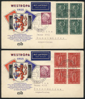 2 Covers Sent To Argentina On 14/SE/1955 With Nice Postages Of The Westropa Issue And Special Cancels (first Day Of... - Autres & Non Classés