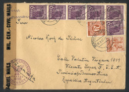 Cover Sent To Argentina On 8/AU/1947 With Nice Postage Of 84Pf. That Includes 2 Twin Values Of 24Pf. Of Different... - Autres & Non Classés