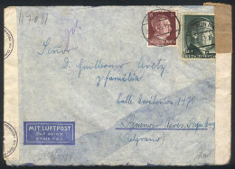 Cover Franked With Hitler Stamps Michel 789+799, Sent Airmail To Argentina, Postmarked BERLIN 22/FEB/43, With... - Briefe U. Dokumente