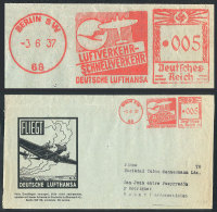 Airmail Cover With Nice Cachet Of Lufthansa, Sent To Argentina On 3/JUN/1937 With Advertising Meter Postage Of The... - Lettres & Documents