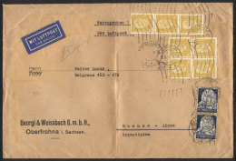 Large Cover Sent On 27/SEP/1935 To Argentina, Franked By Pair Michel 575 + 437 (block Of 4 + Strip X3!!),... - Lettres & Documents