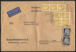 Large Cover Sent On 27/SEP/1935 To Argentina, Franked By Pair Michel 575 + 437 (block Of 4 + Strip X3!!),... - Covers & Documents