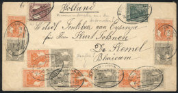Cover Sent From Berlin To Netherlands On 8/AU/1929 With Spectacular Postage That Includes Several Se-tenant Pairs... - Briefe U. Dokumente