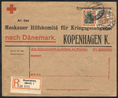 Red Cross Cover That Contained A Letter Of A Prisoner Of War In Brandenburg, Sent By Registered Mail On 11/MAY/1917... - Lettres & Documents