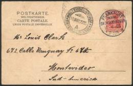 Postcard With View Of Frankfurt Sent To Montevideo On 17/AP/1905, Franked With 10Pf. And Cancelled "FRANKFURT... - Covers & Documents