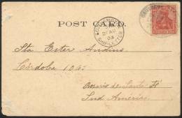 Postcard (view Of UK, Southampton, Western Shore) Posted At Sea To Argentina On 20/AU/1903 With German Postage Of... - Briefe U. Dokumente