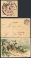 Handsome Postcard Sent From Colmar To Magdeburg With PRIVATE POST Stamp Of 2½Pg., Very Interesting! - Lettres & Documents