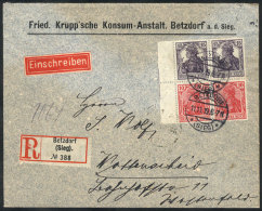 Michel S9 X2, Franking A Registered Cover Sent From Betzdorf On 11/NO/1919, Excellent Quality! - Storia Postale