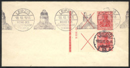 Michel W4 X2, Used On Large Fragment Cancelled In Leipzig On 18/OC/1913, VF Quality, Catalog Value Euros 1,200. - Usati
