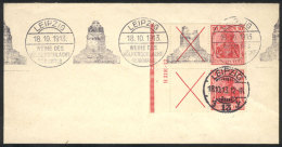 Michel W4 X2, Used On Large Fragment Cancelled In Leipzig On 18/OC/1913, VF Quality, Catalog Value Euros 1,200. - Used Stamps