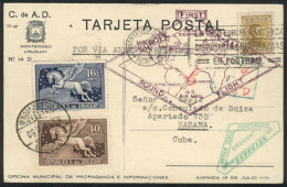 Airmail Cover Sent From USA To Paraguay On 25/AP/1930, In Transit In Montevideo (Uruguay) It Received On 12/MAY A... - Altri & Non Classificati