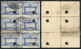 Sc.390, 1928 8c. Olympic Football Winners, Block Of 6 With Punch Hole For Official Use (star), With Some Defects,... - Altri & Non Classificati