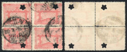 Sc.389, 1928 5c. Olympic Football Winners, Block Of 4 With Punch Hole For Official Use (star), Very Rare! - Other & Unclassified