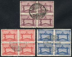 Sc.388/390, 1928 Olympic Football Winners In The Olympic Games Of 1924 And 1928, Cmpl. Set Of 3 Values, Used BLOCKS... - Other & Unclassified