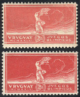 Sc.282, 2c. Olympic Football Winners, Winged Victory Of Samothrace, 2 Stamps In DIFFERENT COLORS, MNH, Excellent... - Autres & Non Classés
