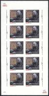 Sc.839, 2010 Henrik Kasparyan, CHESS, Sheet Of 10 IMPERFORATE Values, MNH, Very Rare! - Armenia