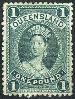 Sc.78, 1882/5 1£ Dark Green, Mint No Gum, Fine Quality, Catalog Value US$650. - Ungebraucht