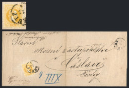 Printed Circular Franked By Sc.27 (2kr. Yellow), Sent From Leuts To Caslava In 1872, Very Nice And VF Quality! - Autres & Non Classés