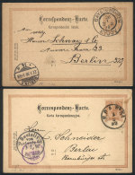 1889-1903 12 Postal Cards (PS) Used, Interesting Postmarks: Andrychau, Pruchna, Spalato, Aussis, C.P.A.Nº51,... - Sonstige & Ohne Zuordnung