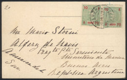Postcard (view Of King And Queen Of Portugal In Azores, Capelho Fayal), Franked By Sc.103 X2, Sent From Horta To... - Azores