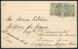 Postcard (view Of King And Queen Of Portugal In Azores, Capelho Fayal), Franked By Sc.103 X2, Sent From Horta To... - Açores