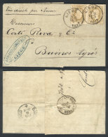 31/DE/1877 LIEGE - Argentina: Entire Letter Franked By Sc.37 X2 (Leopold II 25c.) With Datestamp Of Liege, With... - Sonstige & Ohne Zuordnung