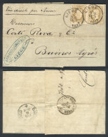 31/DE/1877 LIEGE - Argentina: Entire Letter Franked By Sc.37 X2 (Leopold II 25c.) With Datestamp Of Liege, With... - Other & Unclassified