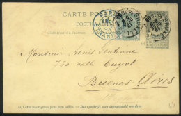 5c. Postal Card + 5c. Additional Postage, Sent From Bruxelles To Argentina On 19/DE/1893, With Paris Transit Mark... - Other & Unclassified